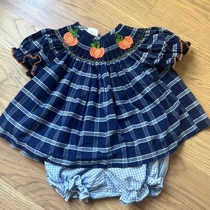 Southern Sunshine Smocked Pumpkin Bubble Set
